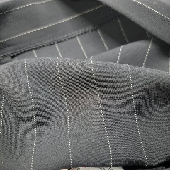 Vintage Joseph Ribkoff Suit Top Skirt Small 6 Pinstripe Blk Gold Lace - Picture 10 of 16
